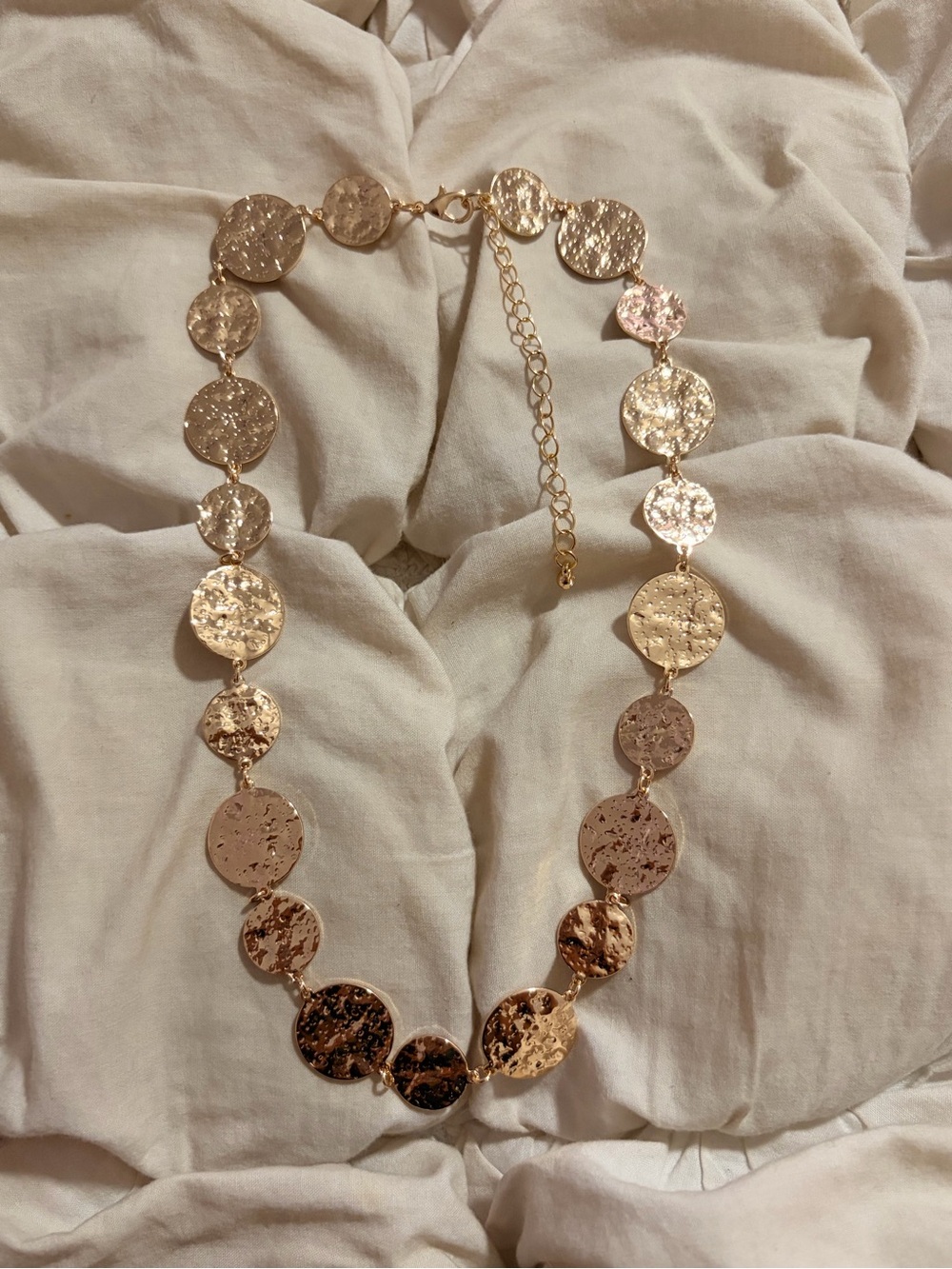 Free People Gold Hammered Coin Statement Necklace